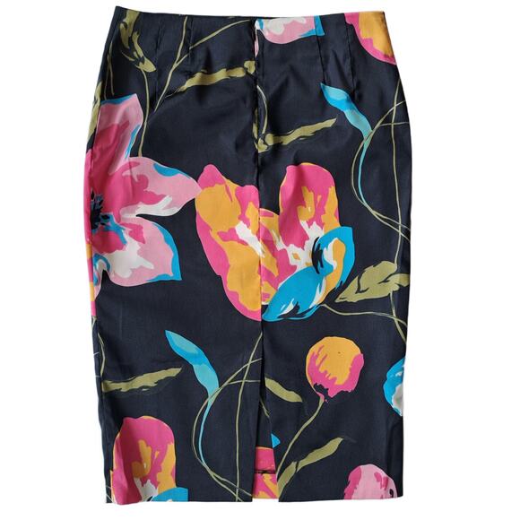 DOLCE  & GABBANA D&G Black Floral Print Satin Pencil Skirt IT 42 Small - Picture 8 of 10